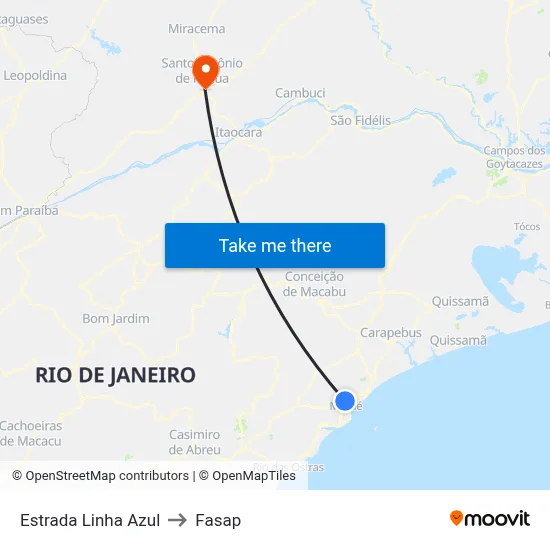 Estrada Linha Azul to Fasap map