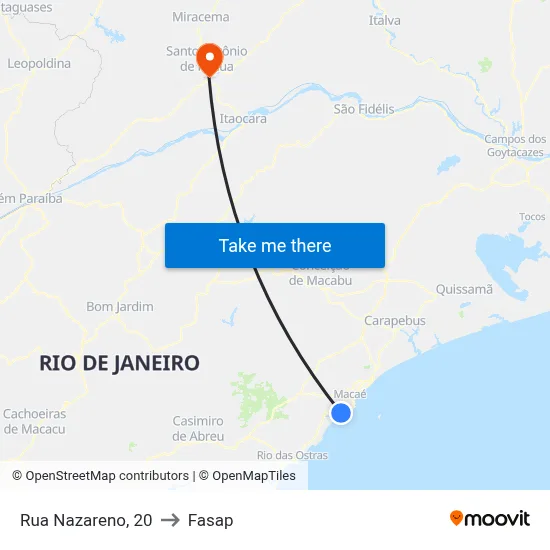 Rua Nazareno, 20 to Fasap map