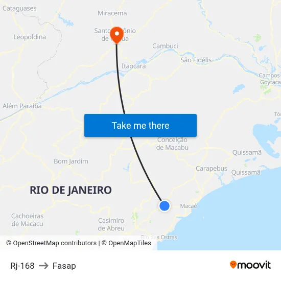 Rj-168 to Fasap map