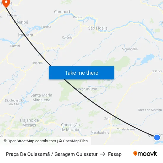 Praça De Quissamã / Garagem Quissatur to Fasap map