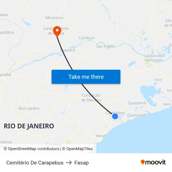 Cemitério De Carapebus to Fasap map