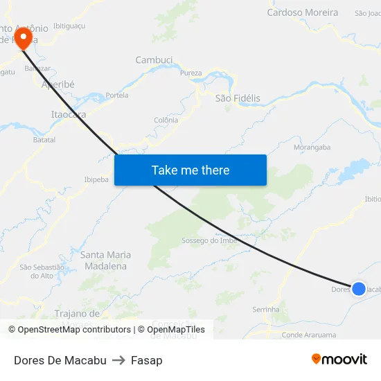 Dores De Macabu to Fasap map