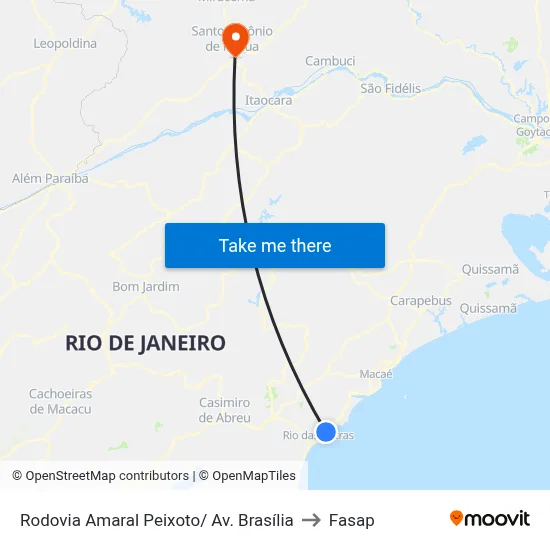 Rodovia Amaral Peixoto/ Av. Brasília to Fasap map