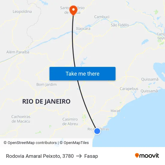 Rodovia Amaral Peixoto, 3780 to Fasap map