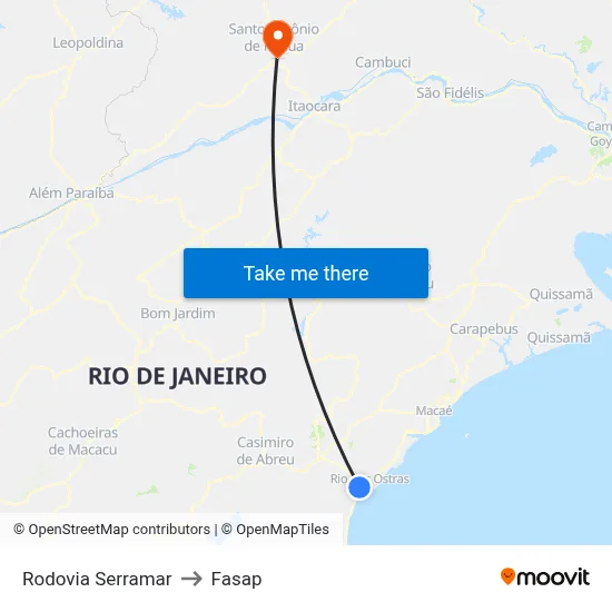 Rodovia Serramar to Fasap map