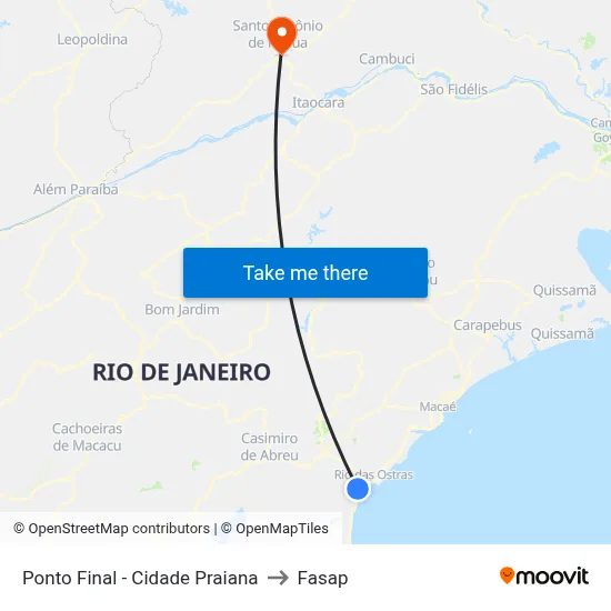 Ponto Final - Cidade Praiana to Fasap map