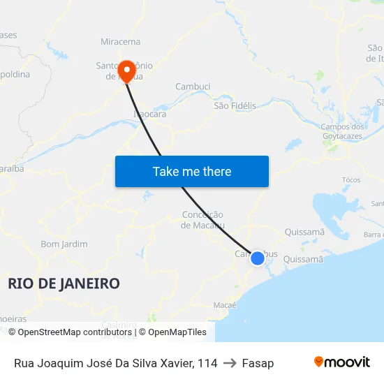 Rua Joaquim José Da Silva Xavier, 114 to Fasap map