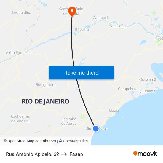Rua Antônio Apicelo, 62 to Fasap map