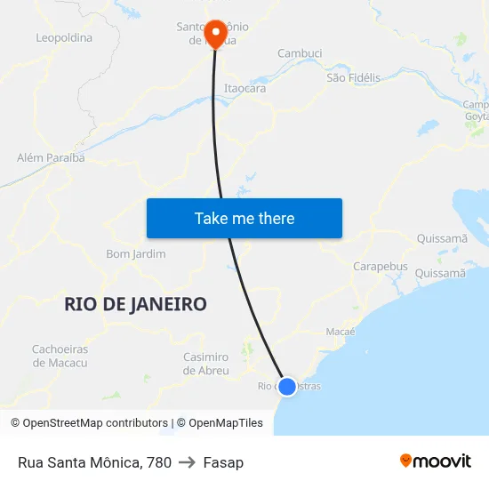 Rua Santa Mônica, 780 to Fasap map