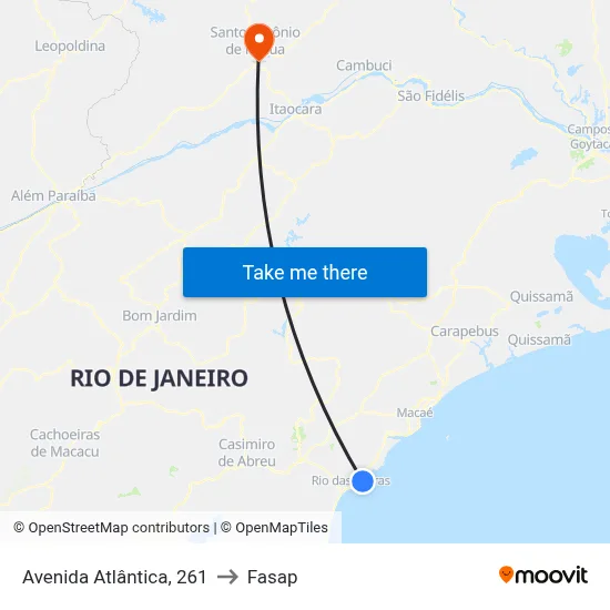 Avenida Atlântica, 261 to Fasap map