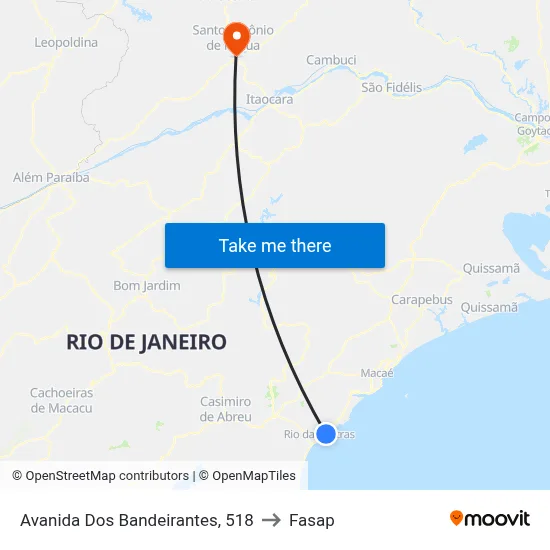 Avanida Dos Bandeirantes, 518 to Fasap map