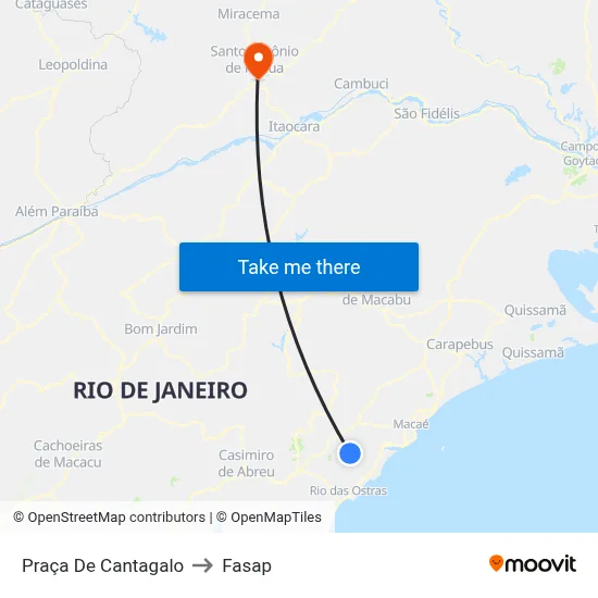 Praça De Cantagalo to Fasap map