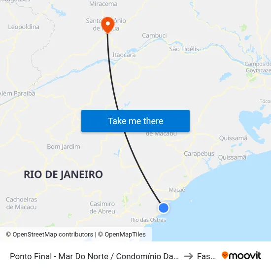 Ponto Final - Mar Do Norte / Condomínio Da Praia to Fasap map