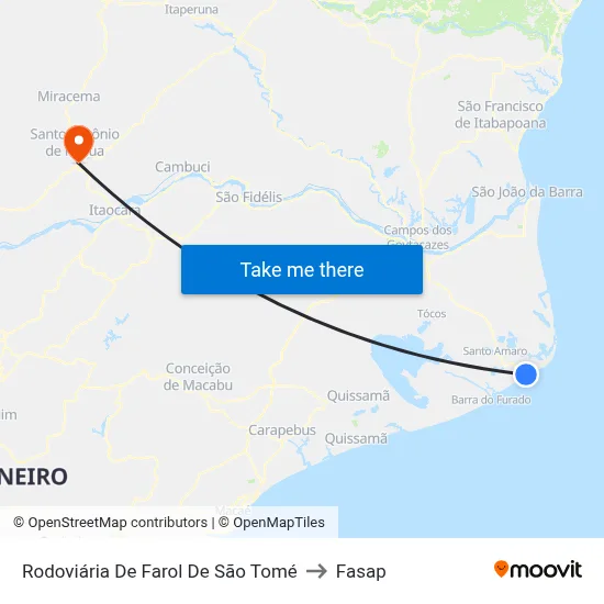 Rodoviária De Farol De São Tomé to Fasap map