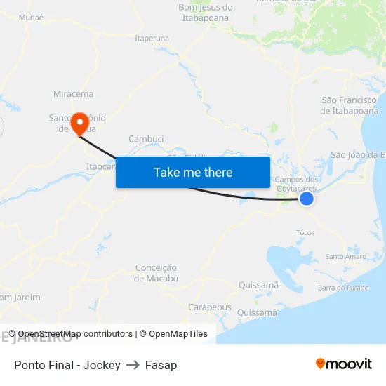 Ponto Final - Jockey to Fasap map