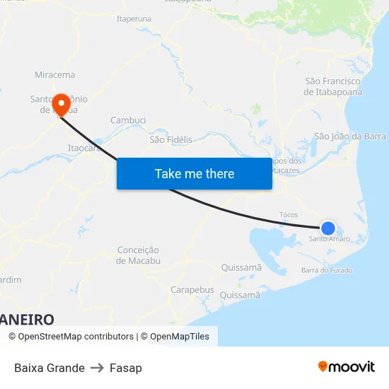 Baixa Grande to Fasap map