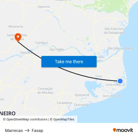 Marrecas to Fasap map
