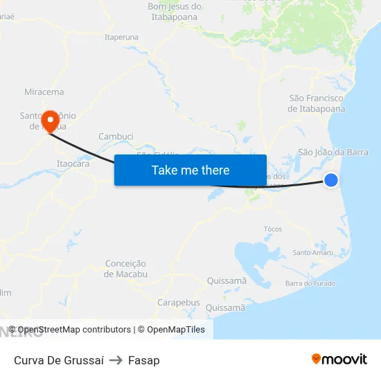 Curva De Grussaí to Fasap map