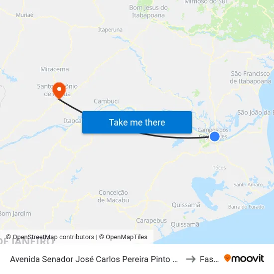 Avenida Senador José Carlos Pereira Pinto 443-463 to Fasap map