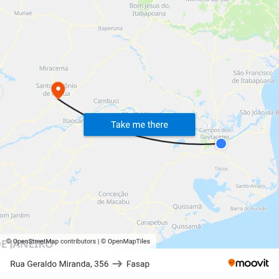 Rua Geraldo Miranda, 356 to Fasap map