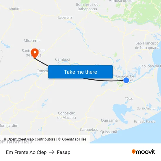 Em Frente Ao Ciep to Fasap map