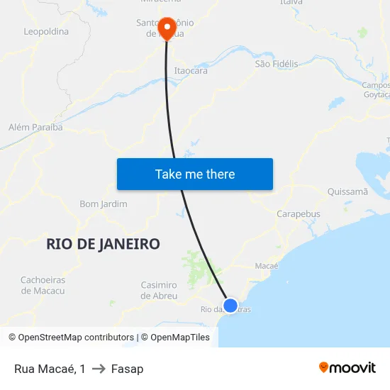 Rua Macaé, 1 to Fasap map