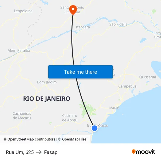 Rua Um, 625 to Fasap map