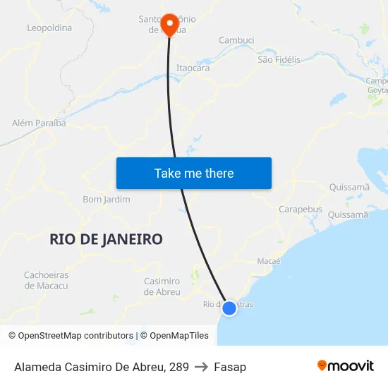 Alameda Casimiro De Abreu, 289 to Fasap map