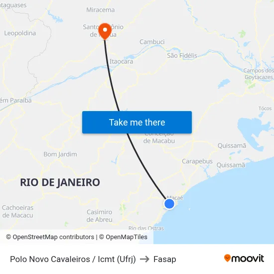 Polo Novo Cavaleiros / Icmt (Ufrj) to Fasap map