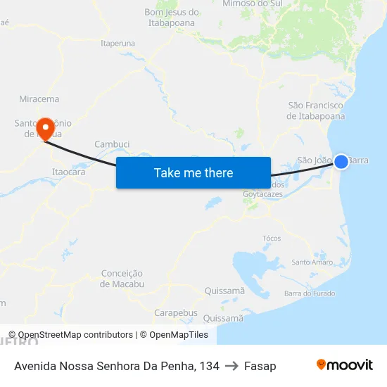 Avenida Nossa Senhora Da Penha, 134 to Fasap map