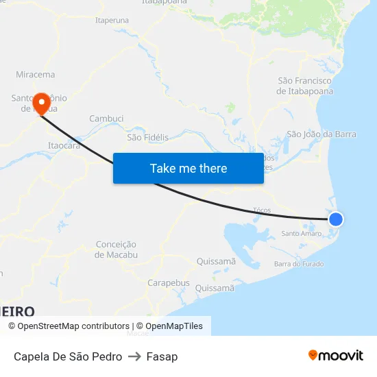Capela De São Pedro to Fasap map