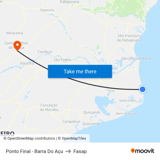 Ponto Final - Barra Do Açu to Fasap map