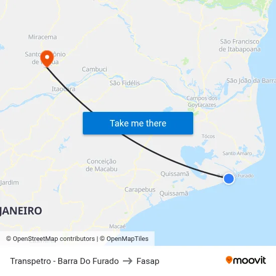 Transpetro - Barra Do Furado to Fasap map