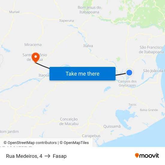 Rua Medeiros, 4 to Fasap map