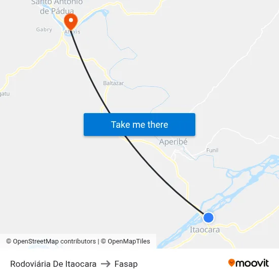 Rodoviária De Itaocara to Fasap map