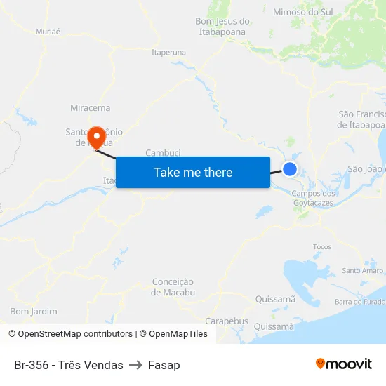 Br-356 - Três Vendas to Fasap map