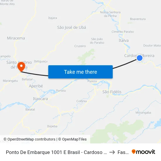Ponto De Embarque 1001 E Brasil - Cardoso Moreira to Fasap map