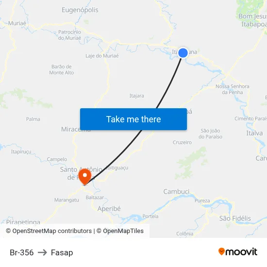 Br-356 to Fasap map