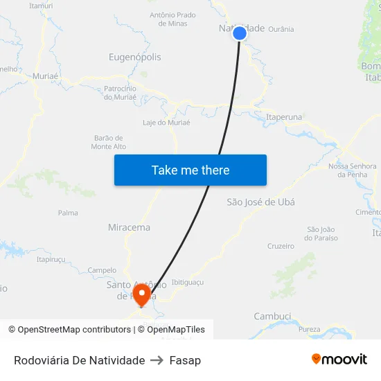 Rodoviária De Natividade to Fasap map