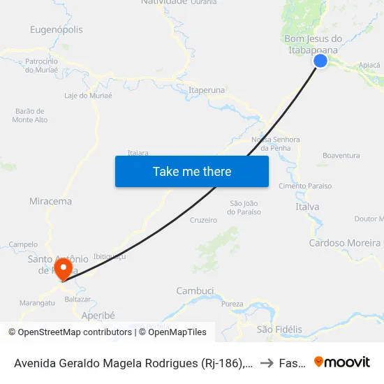 Avenida Geraldo Magela Rodrigues (Rj-186), 2710 to Fasap map