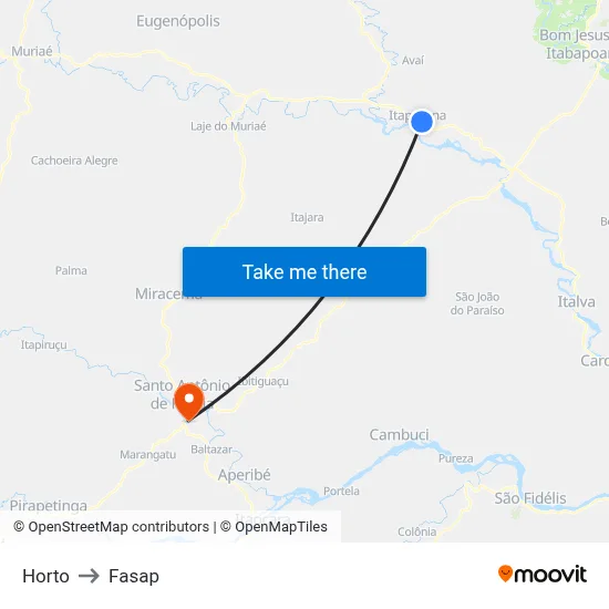 Horto to Fasap map