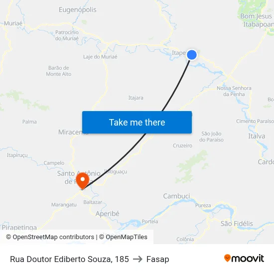 Rua Doutor Ediberto Souza, 185 to Fasap map