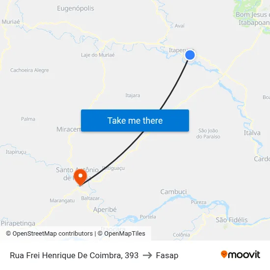 Rua Frei Henrique De Coimbra, 393 to Fasap map