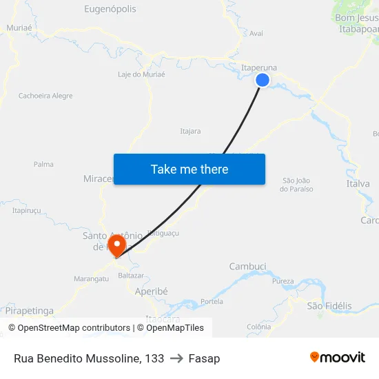 Rua Benedito Mussoline, 133 to Fasap map