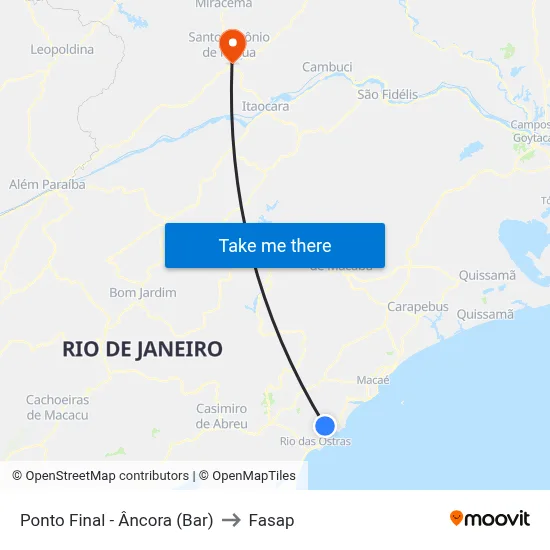 Ponto Final - Âncora (Bar) to Fasap map