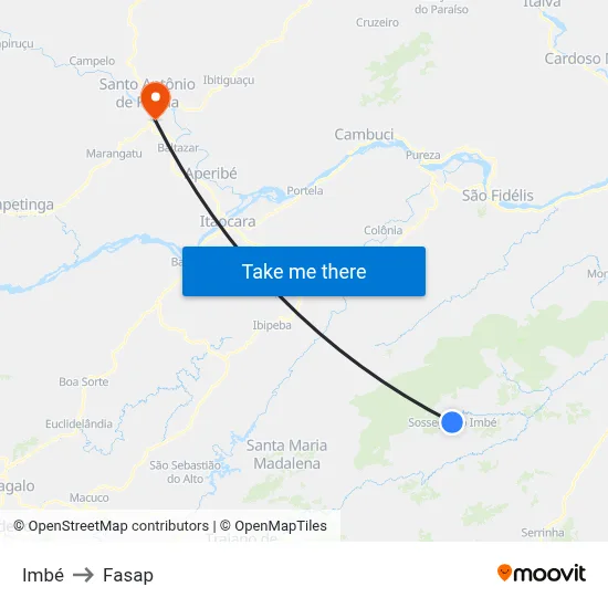 Imbé to Fasap map