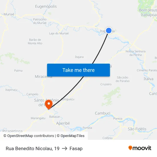 Rua Benedito Nicolau, 19 to Fasap map