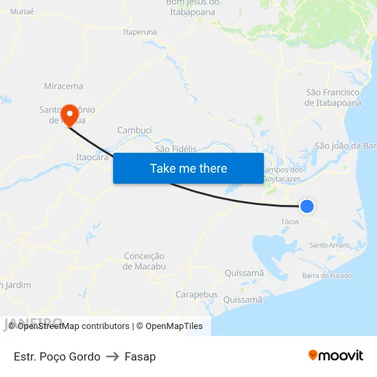 Estr. Poço Gordo to Fasap map