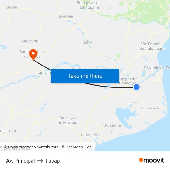 Av. Principal to Fasap map