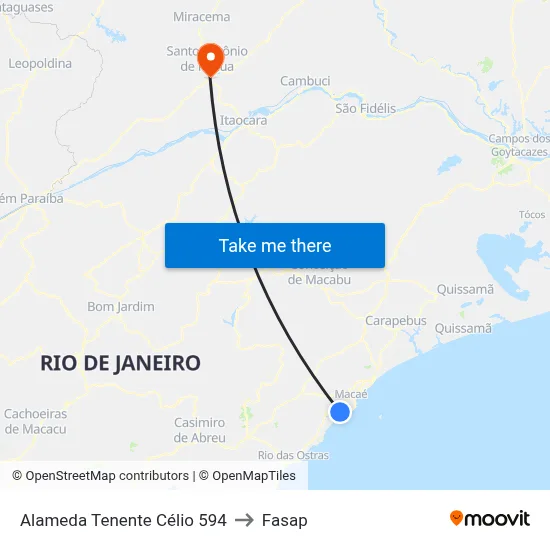 Alameda Tenente Célio 594 to Fasap map